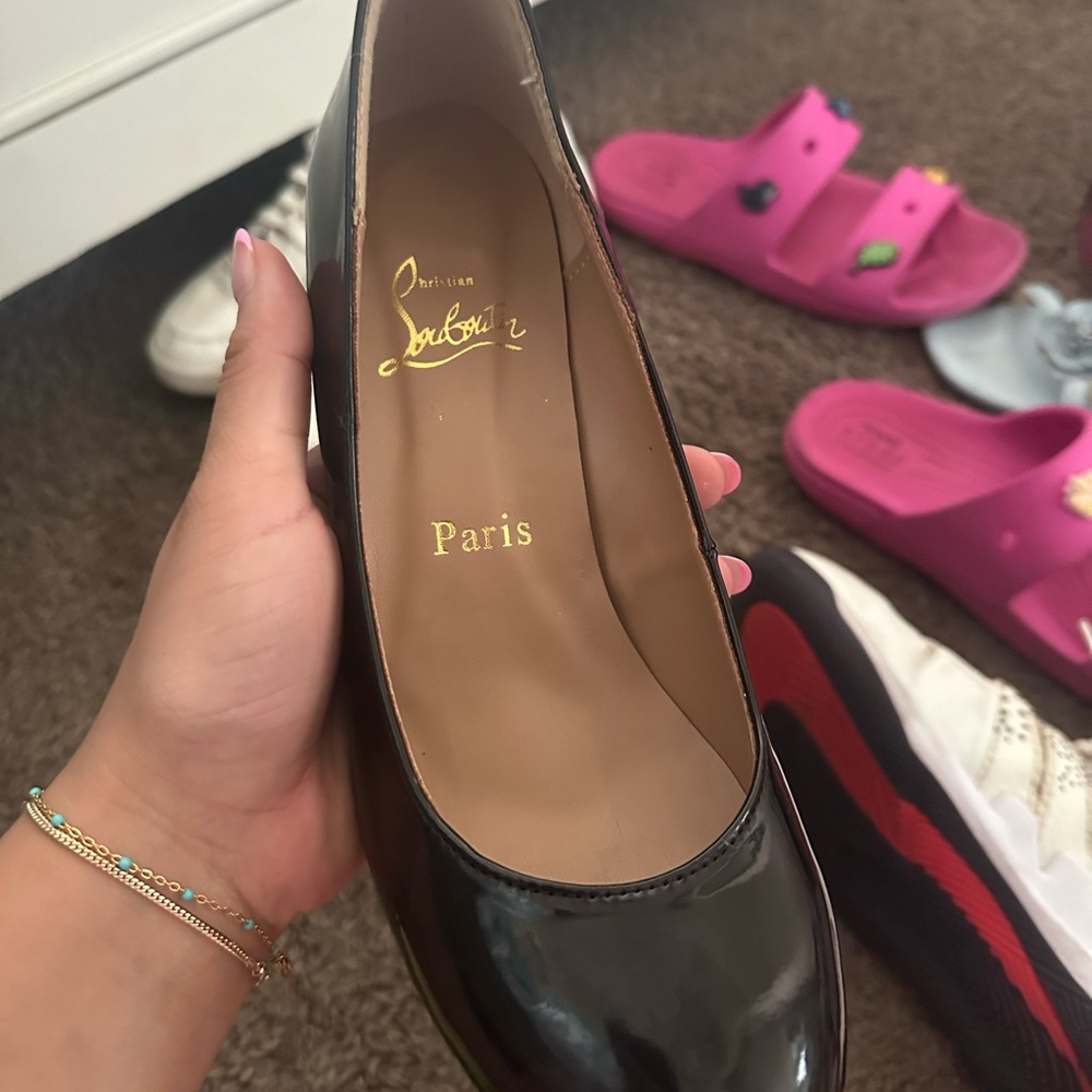 Christian Louboutin Lady Gena Leather Patent Heels